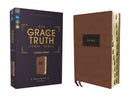 NIV The Grace And Truth Study Bible/Large Print (Comfort Print)-Brown Leathersoft Indexed