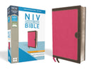 NIV Thinline Bible/Compact (Comfort Print)-Pink/Chocolate Leathersoft 