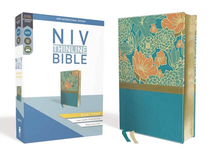 NIV Thinline Bible/Giant Print (Comfort Print)-Turquoise Leathersoft