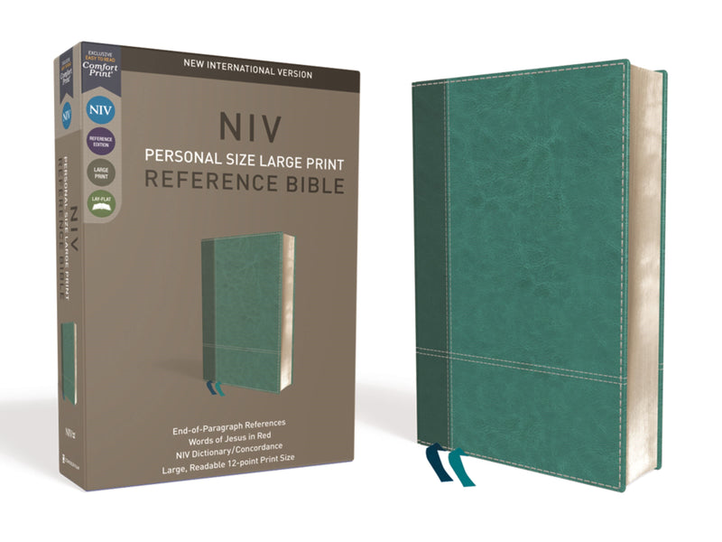 NIV Personal Size Large Print Reference Bible (Comfort Print)-Turquoise LeatherSoft