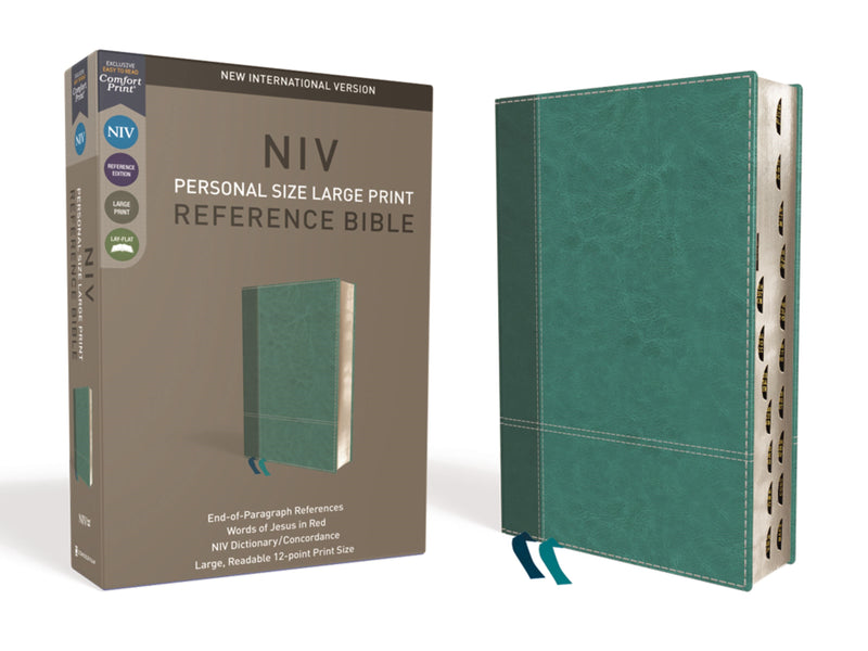 NIV Personal Size Large Print Reference Bible (Comfort Print)-Turquoise LeatherSoft Indexed