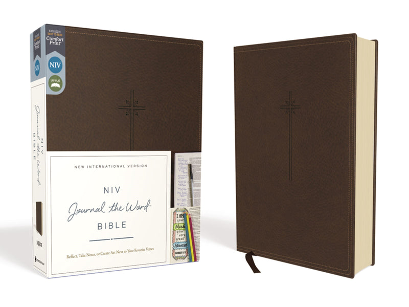 NIV Journal The Word Bible (Comfort Print)-Brown LeatherSoft 