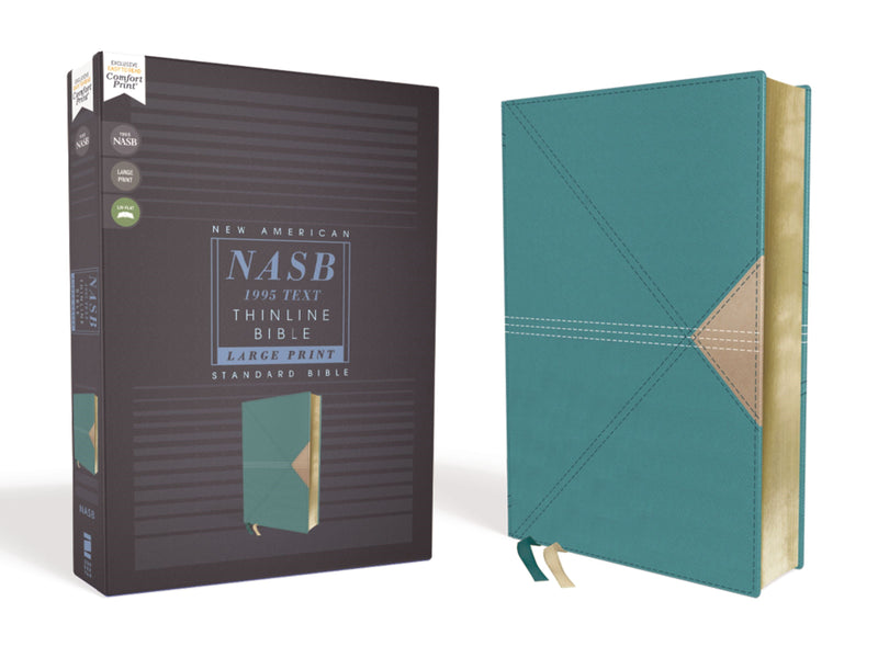 NASB Thinline Bible/Large Print (Comfort Print)-Teal Leathersoft