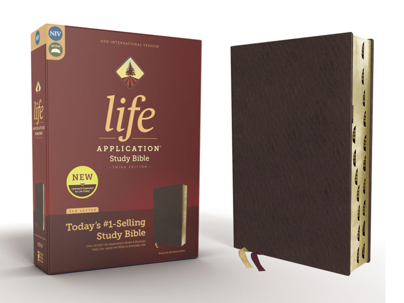 NIV Life Application Study Bible (Third Edition)-Burgundy Bonded Leather Indexed