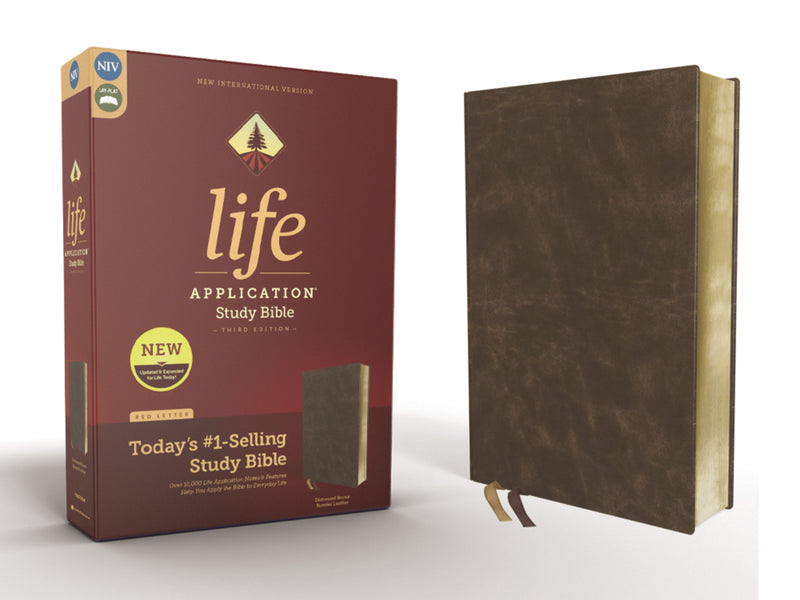 NIV Life Application Study Bible (Third Edition)-Distressed Brown Bonded Leather