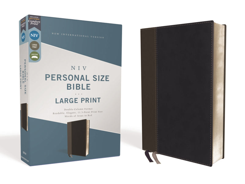 NIV Personal Size Large Print Bible (Comfort Print)-Black Leathersoft