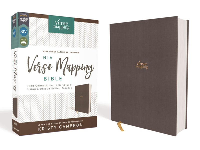 NIV Verse Mapping Bible (Comfort Print)-Gray Cloth Over Board