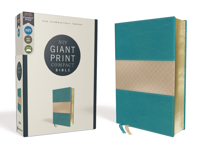 NIV Giant Print Compact Bible (Comfort Print)-Teal Leathersoft