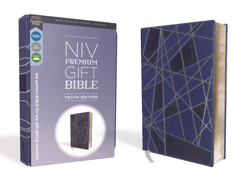 NIV Premium Gift Bible/Youth Edition (Comfort Print)-Blue Leathersoft