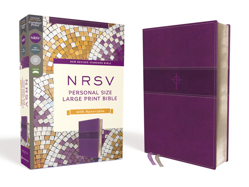 NRSV Personal Size Large Print Bible With Apocrypha (Comfort Print)-Purple Leathersoft