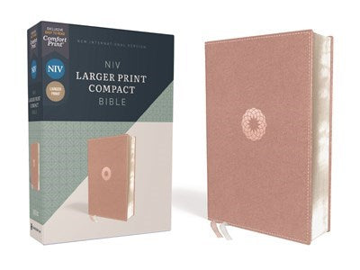 NIV Larger Print Compact Bible (Comfort Print)-Pink Leathersoft