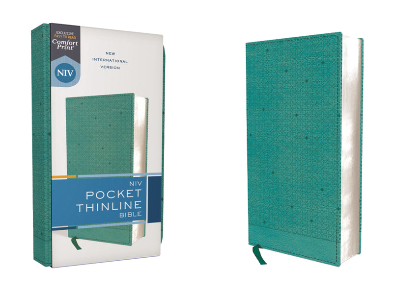 NIV Pocket Thinline Bible (Comfort Print)-Teal Leathersoft