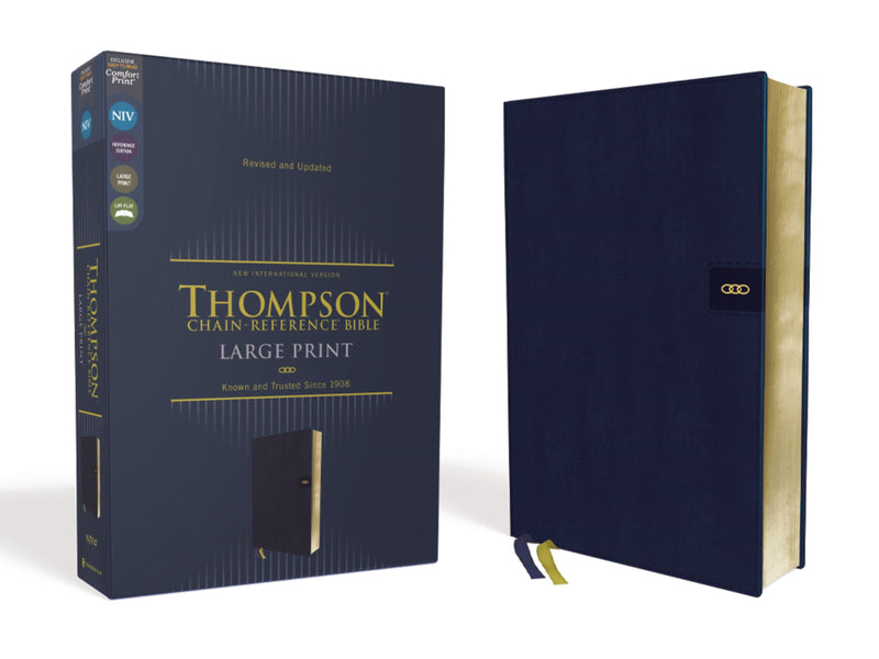 NIV Thompson Chain-Reference Bible/Large Print (Comfort Print)-Navy Leathersoft