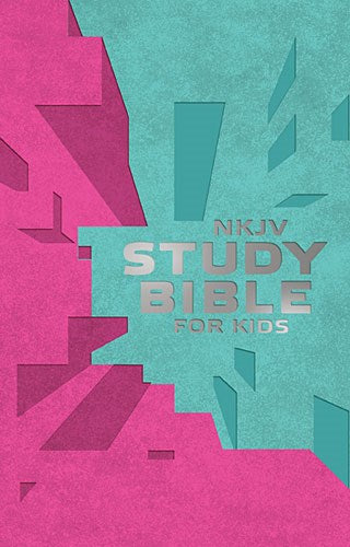 NKJV Study Bible For Kids-Pink/Teal Imitation Leather