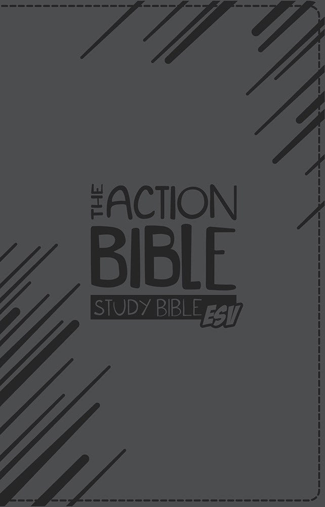 ESV The Action Bible Study Bible: Premium Edition-Gray Virtual Leather (