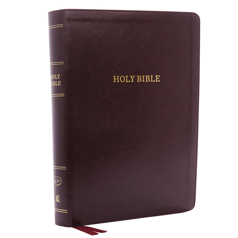 KJV Super Giant Print Reference Bible (Comfort Print)-Burgundy Deluxe Leathersoft