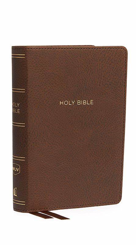 NKJV Deluxe Compact Large Print Reference Bible (Comfort Print)-Mahogany Leathersoft