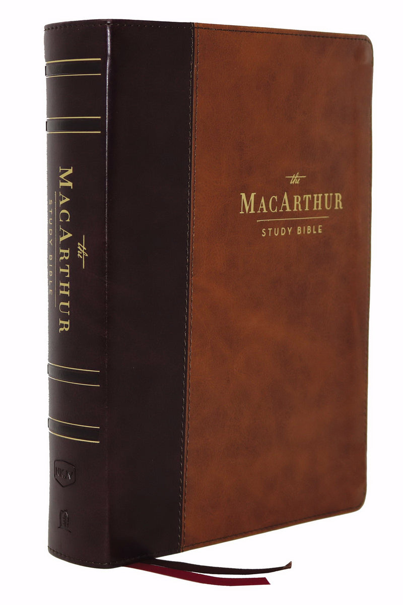 NKJV MacArthur Study Bible (2nd Edition) (Comfort Print)-Brown Leathersoft Indexed