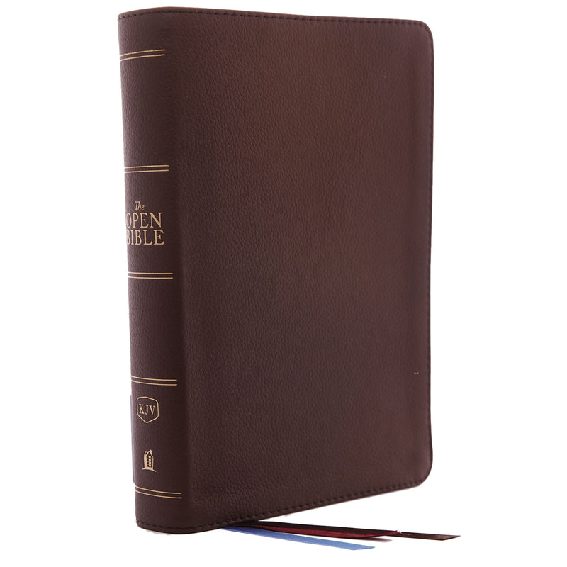 KJV Open Bible (Comfort Print)-Brown Genuine Leather