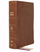 NET Bible (Full-Notes Edition) (Comfort Print)-Brown Genuine Leather Indexed