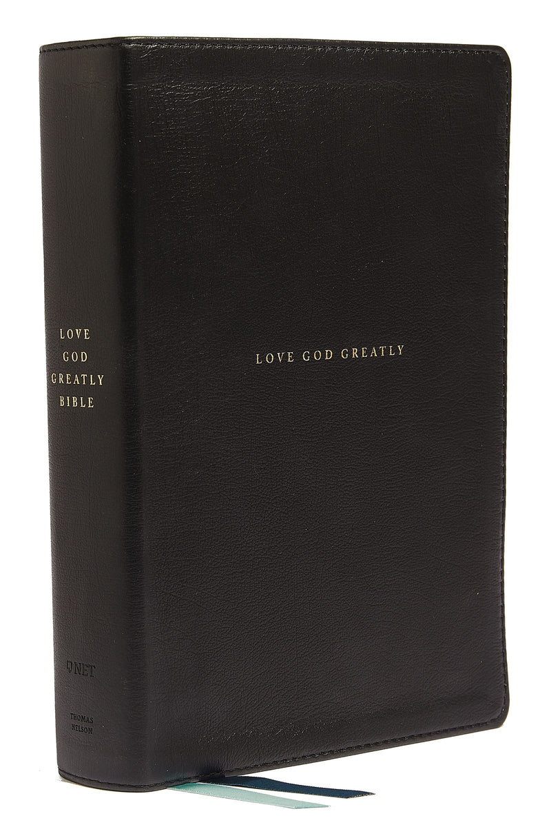 NET Love God Greatly Bible (Comfort Print)-Black Genuine Leather Indexed