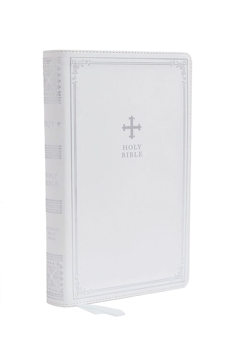 NRSV Catholic Gift Bible (Comfort Print)-White Leathersoft