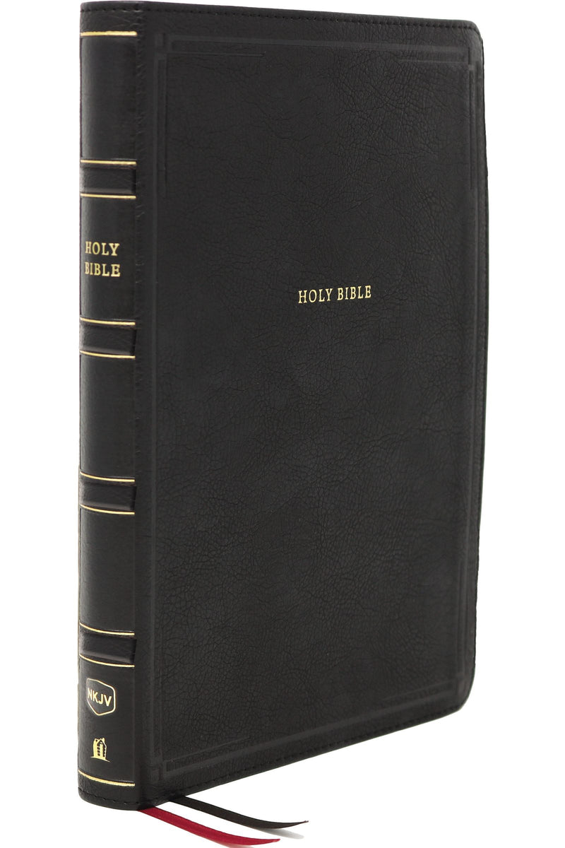 NKJV Deluxe Thinline Reference Bible (Comfort Print)-Black Leathersoft Indexed