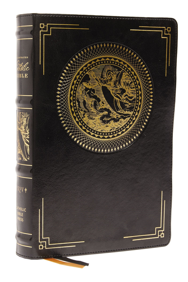 NRSVCE Illustrated Catholic Bible (Comfort Print)-Black Leathersoft