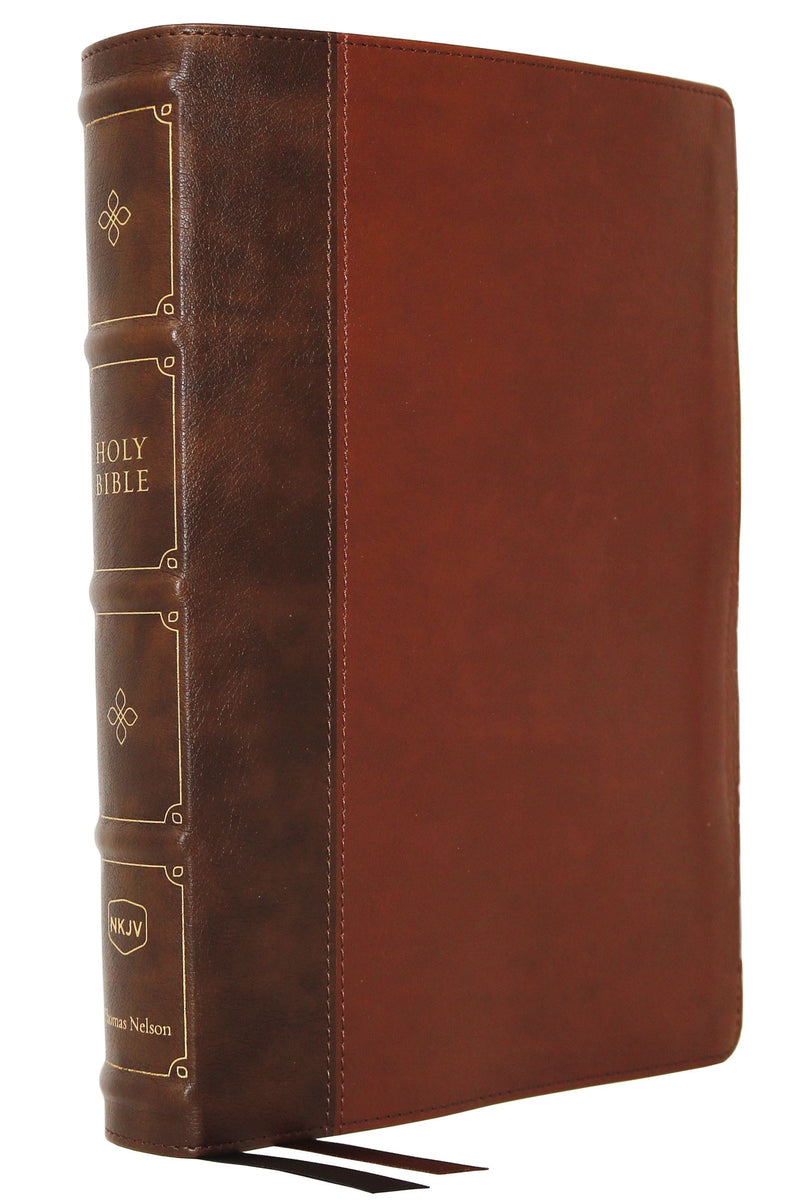 NKJV Verse-By-Verse Reference Bible/Large Print (Comfort Print)-Brown Leathersoft