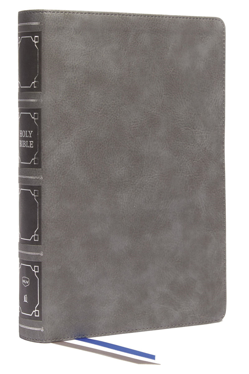 NKJV Classic Verse-By-Verse Center-Column Reference Bible (Comfort Print)-Gray Leathersoft