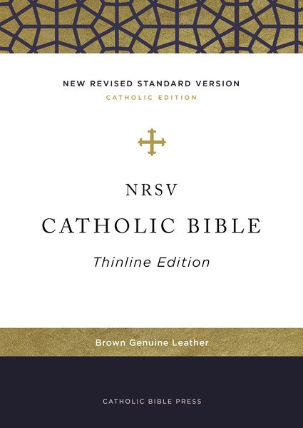 NRSV Catholic Thinline Bible (Comfort Print)-Brown Genuine Leather