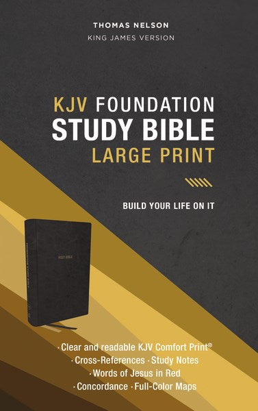 KJV Foundation Study Bible/Large Print (Comfort Print)-Black Leathersoft