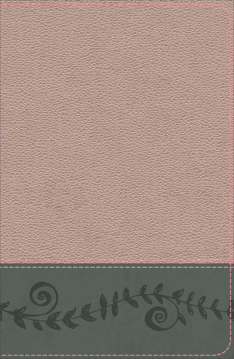 KJV Study Bible For Girls-Pink Pearl/Gray-Vine Design LeatherTouch