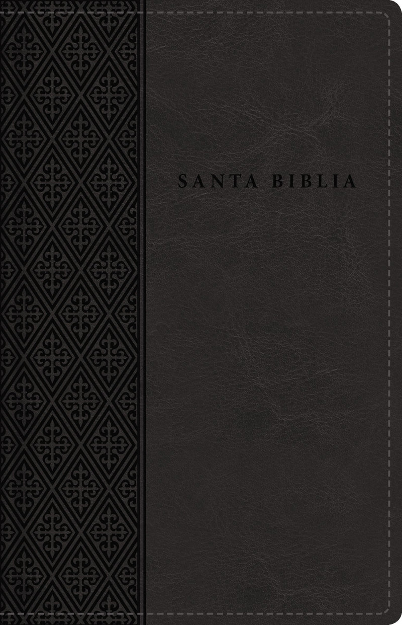 Span-RVR 1960 Large Print Compact Bible (Santa Biblia Letra Grande/Tamano Compacto)-Black Leathersoft Indexed