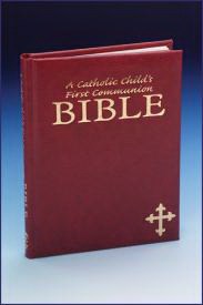 Catholic Child's First Communion Bible-Maroon Imitation Leather