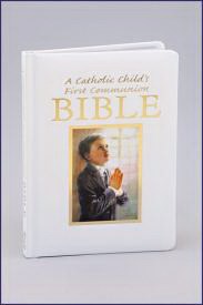 Catholic Child's First Communion Boy's Bible-White Hardcover