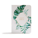 CSB On-The-Go Bible-White Floral Textured LeatherTouch