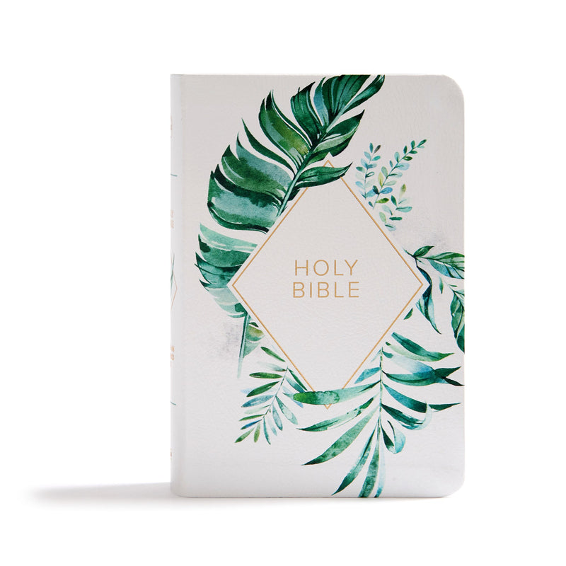 KJV On-The-Go Bible-White Floral Textured LeatherTouch