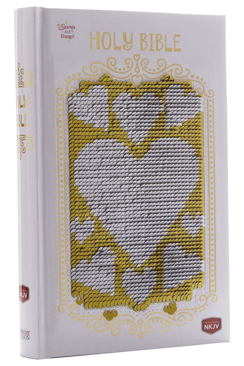 NKJV Sequin Sparkle And Change Bible-Hardcover