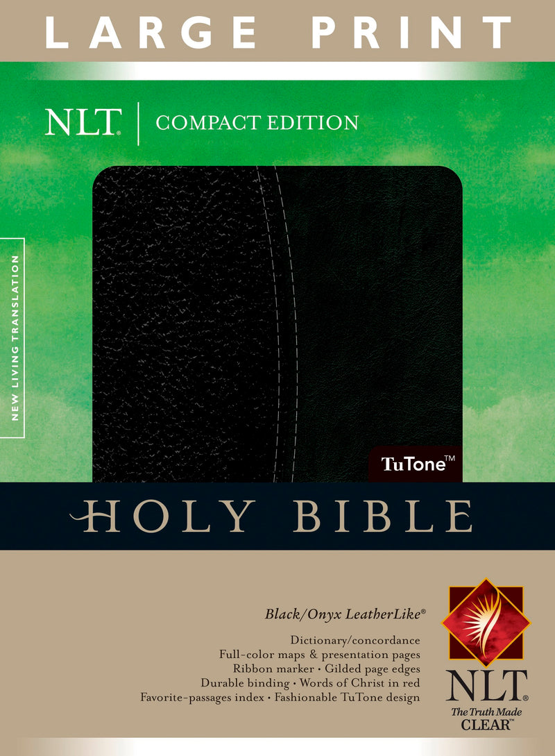 NLT Compact Edition Bible/Large Print-Black/Onyx TuTone