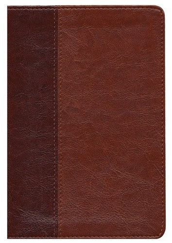 NLT Slimline Center Column Reference Bible-Brown/Tan TuTone Indexed