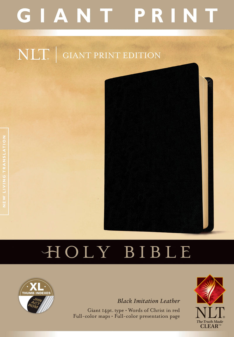 NLT Giant Print Bible-Black Imitation Leather Indexed