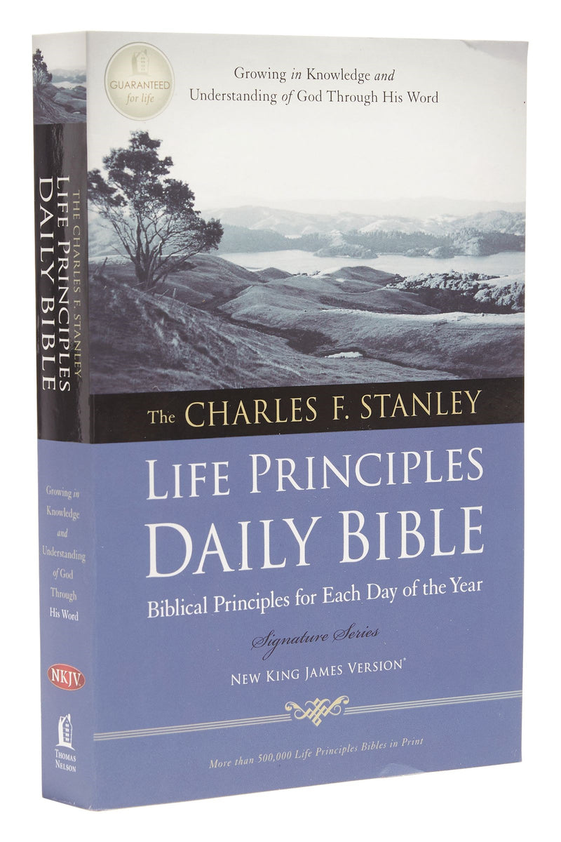 NKJV Charles Stanley Life Principles Daily Bible-Softcover