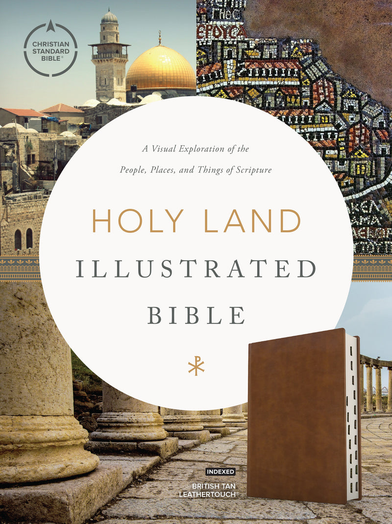 CSB Holy Land Illustrated Bible-British Tan LeatherTouch Indexed