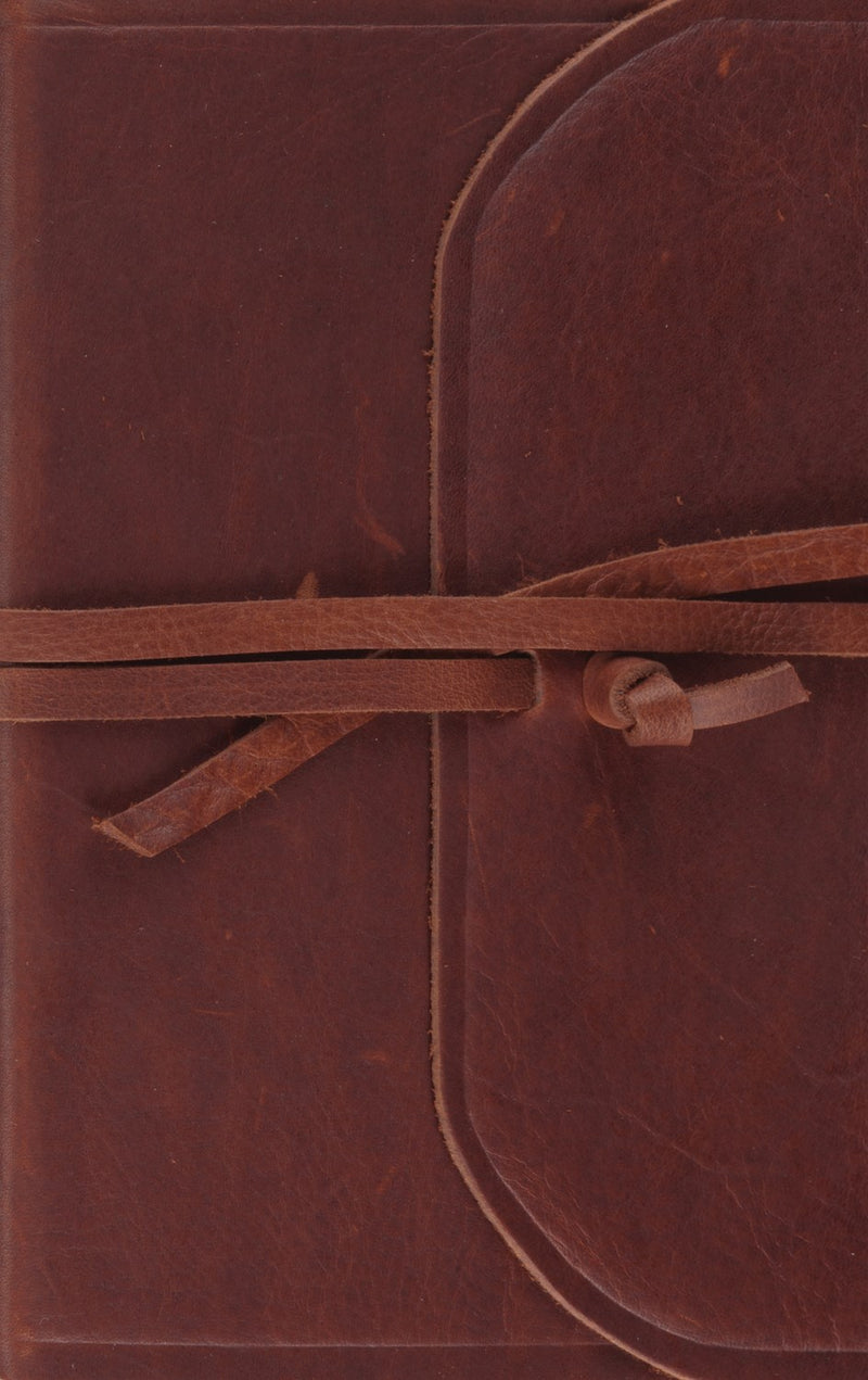 ESV Thinline Bible-Brown Natural Leather w/Flap & Strap