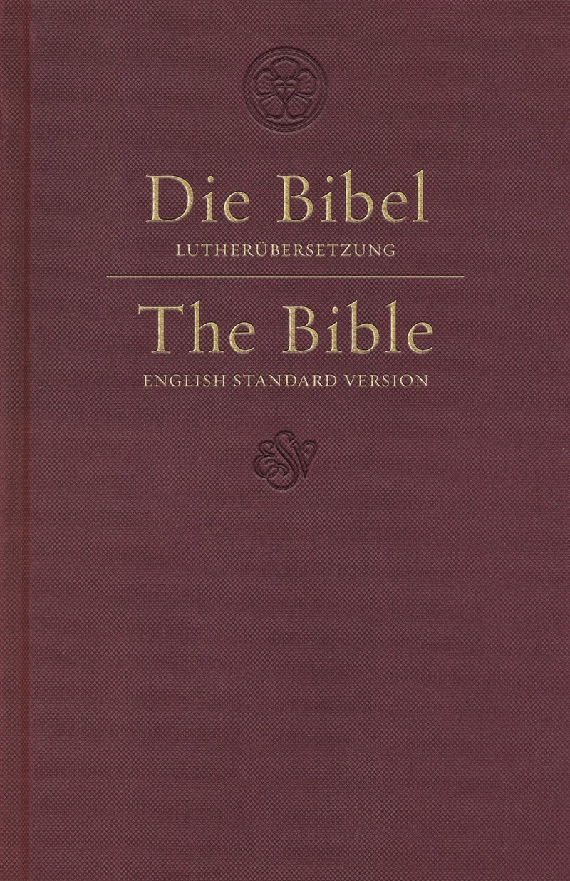 ESV German/English Parallel Bible-Dark Red Hardcover 