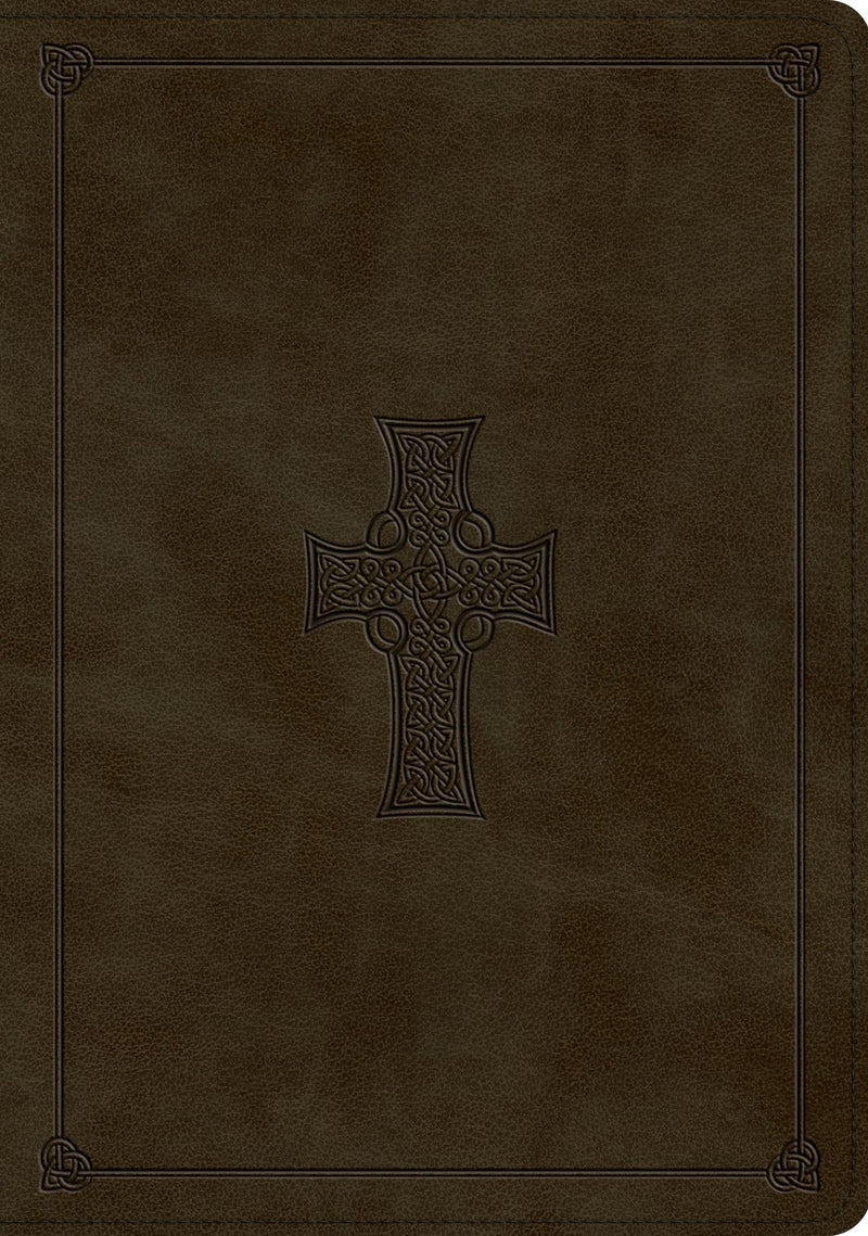 ESV Study Bible-Olive Celtic Cross Design TruTone