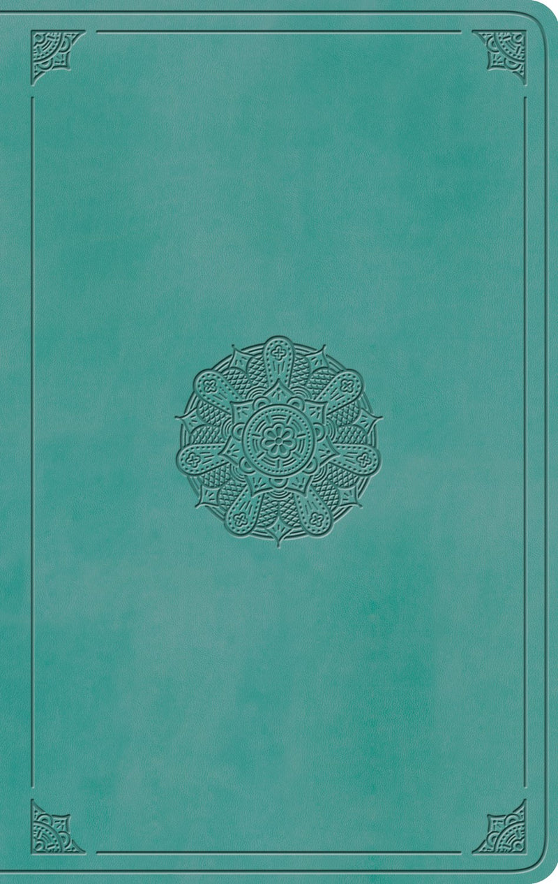 ESV Large Print Value Thinline Bible-Turquoise Emblem Design TruTone