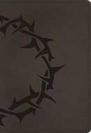 ESV Large Print Compact Bible-Charcoal Crown Design TruTone