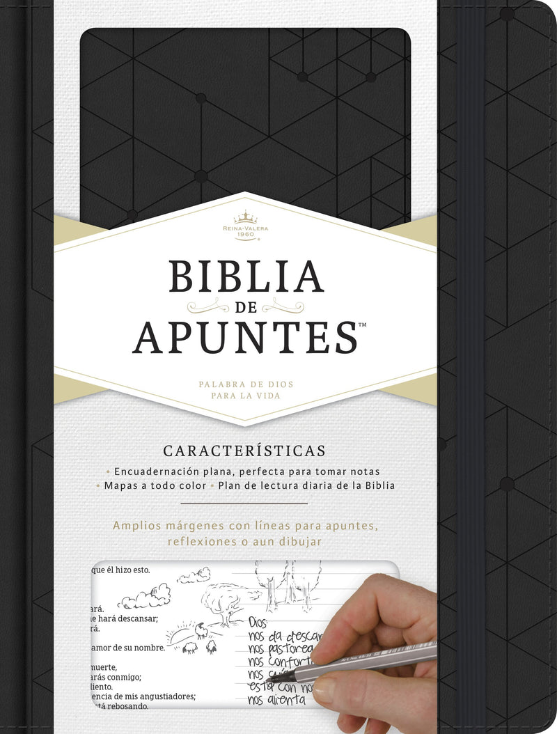 Span-RVR 1960 Notetaking Bible (Biblia de Apunte)-Black LeatherTouch